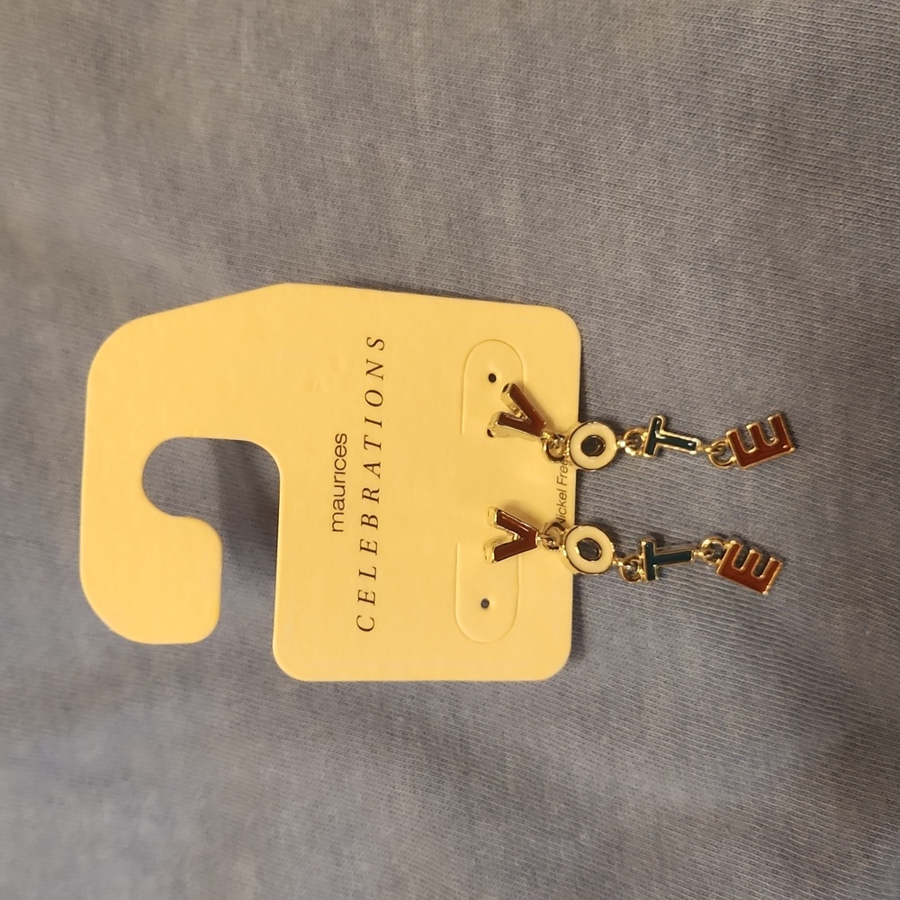 MAURICES CELEBRATIONS VOTE EARRINGS